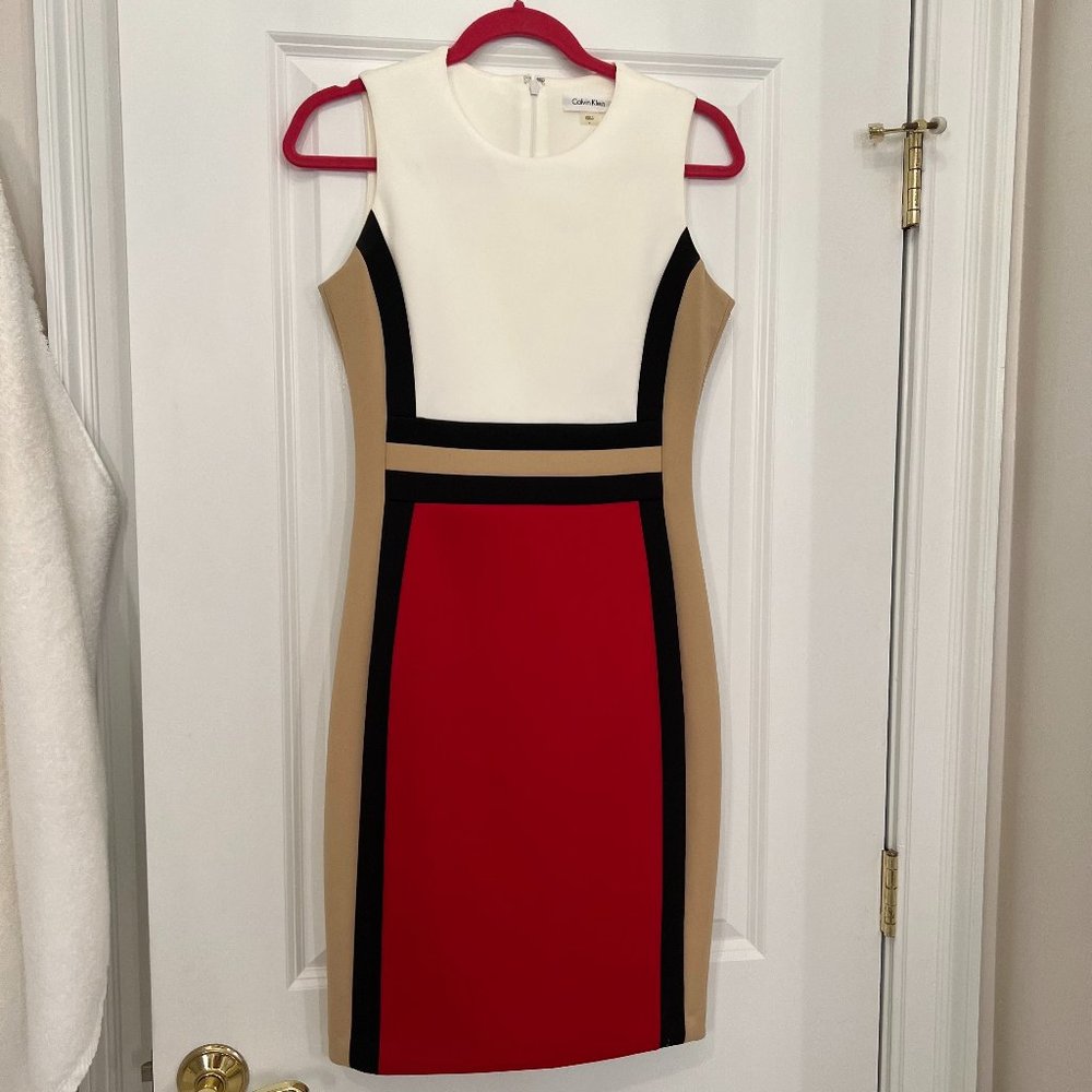 Colorblock Scuba Sheath Dress
